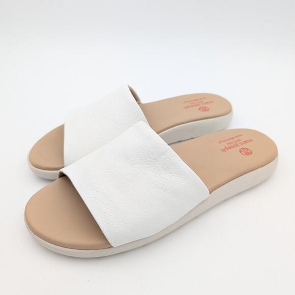 Marc Joseph New York Elizabeth Leather Slide Sandals White Size US10 EU41 - Picture 1 of 11